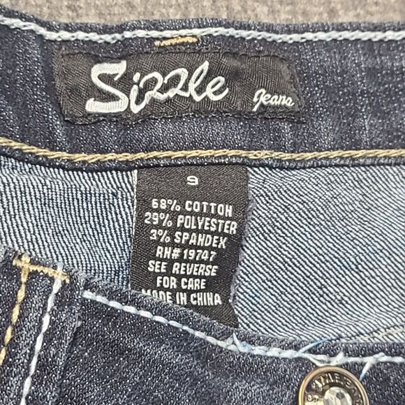 Sizzle Womens Jeans 9 Slim Cowgirl Festival Stretch Boho Party Denim Pants - Picture 5 of 8